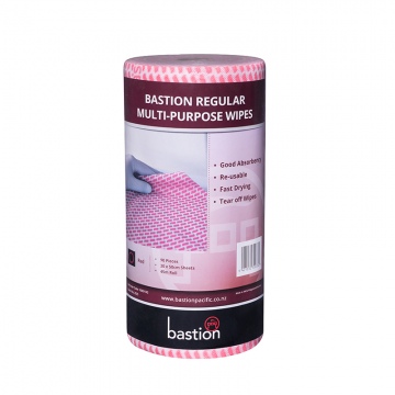 Bastion Regular Duty Wipes On A Roll - Red