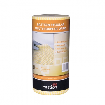 Bastion Regular Duty Wipes On A Roll - Yellow