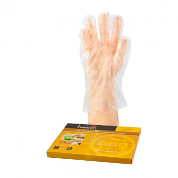 Bastion Polyethylene (PE) P/F Clear Gloves Large