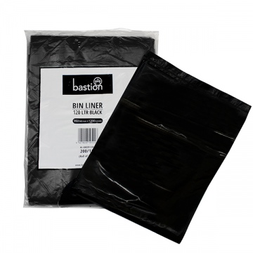Bastion Large Waste Bin Liner 120ltr Black