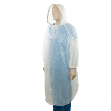 Bastion Polyethylene Full Length Splash Jacket with Hood - White