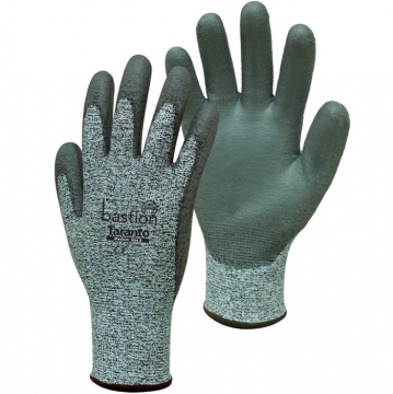 Bastion Taranto™ Grey HPPE Gloves Grey Polyurethane Palm Coating
